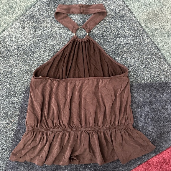 INC International Concepts Gray Halter Top with Ring Detail - Picture 2 of 2